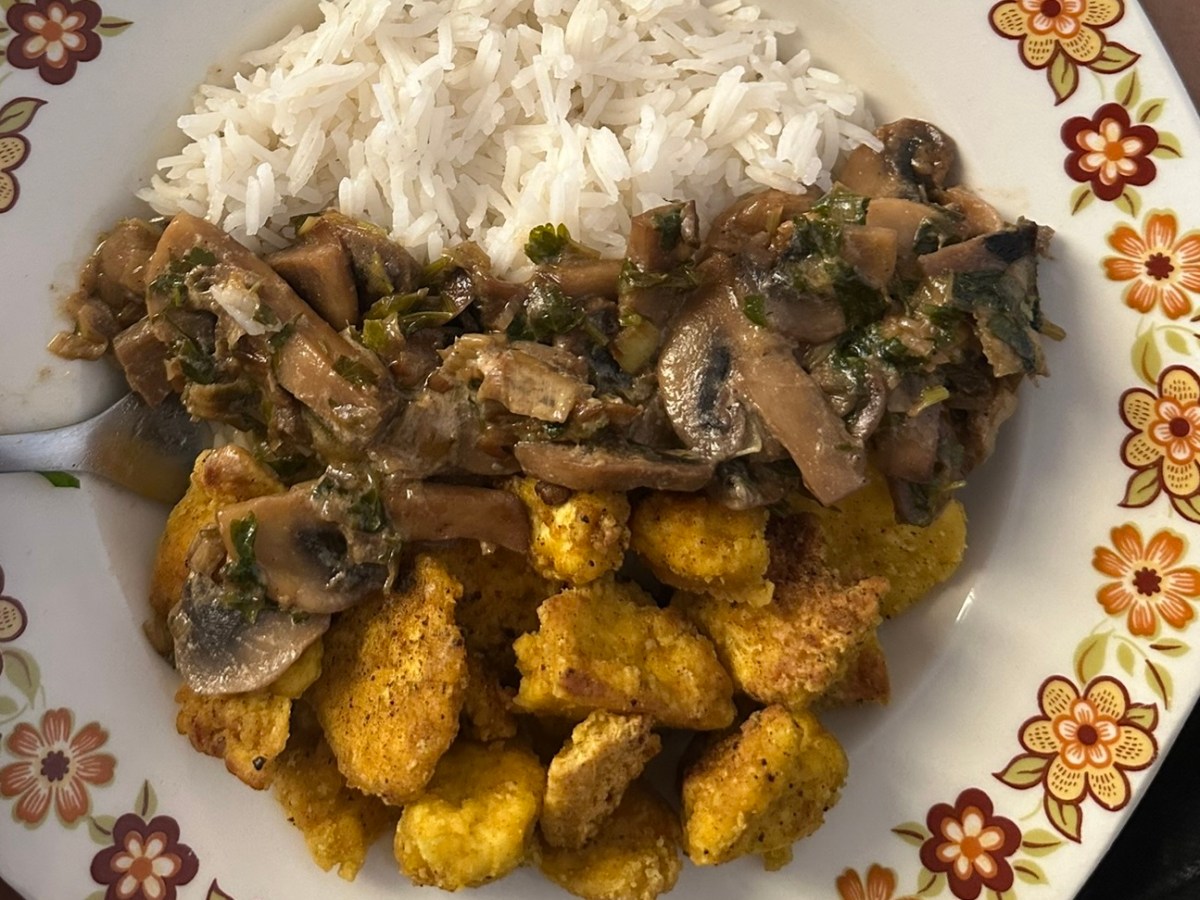 Τραγανό τόφου με&nbsp;μανιτάρια