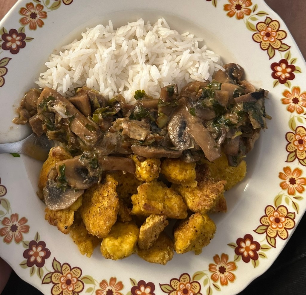 Τραγανό τόφου με μανιτάρια